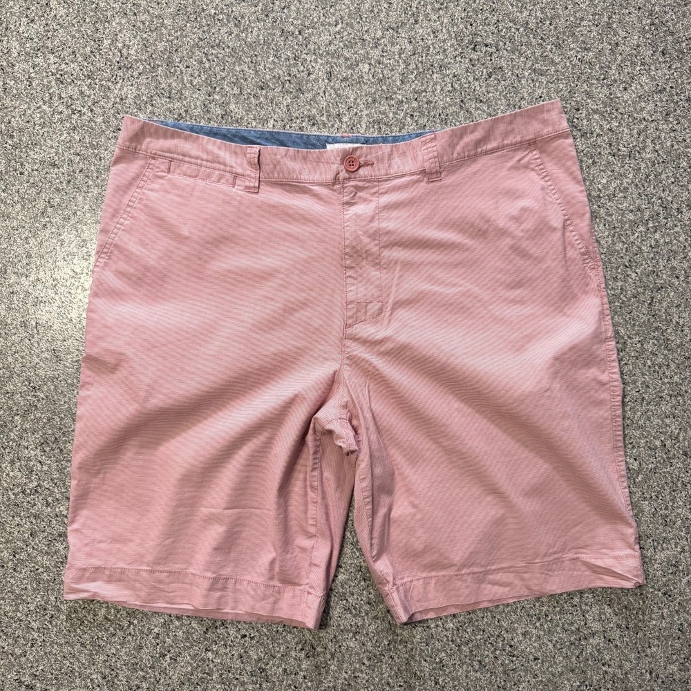 Le Tigre Chino Shorts Mens 40 Red White Striped Flat Front Stretch 10"